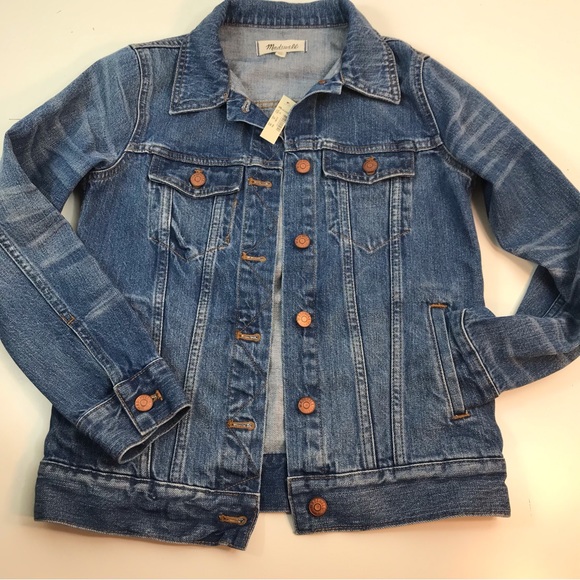 ⚜️*•.Madewell The Jean Jacket in Pinter Wash Size XS NWT.•*⚜️ - Picture 9 of 14